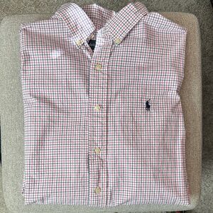 Ralph Lauren Red and White Checkered Dress Shirt